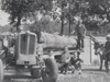 Trasporto di un grosso tronco di faggio col trattore (Brinzio) - anno 1960