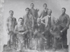Tessitura Ranchet: foto di gruppo. Al centro: Ranchet Leopoldo, proprietario della filanda. Ai lati: tecnici e meccanici - anno 1897